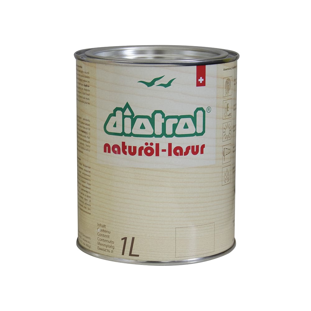 Diotrol Naturöl-Lasur ist eine offenporige Holzschutz-Lasur, die tief in das Holz eindringt und den natürlichen Charakter des Holzes betont.